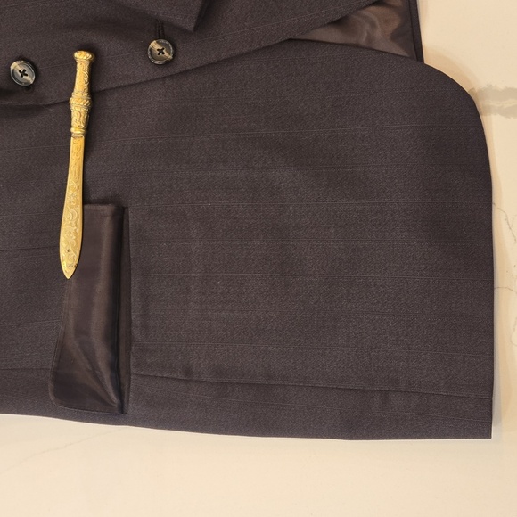 Vintage Burberrys Wool Pin Striped Single Breasted Mens Brown Blazer Size 42R - Picture 4 of 10